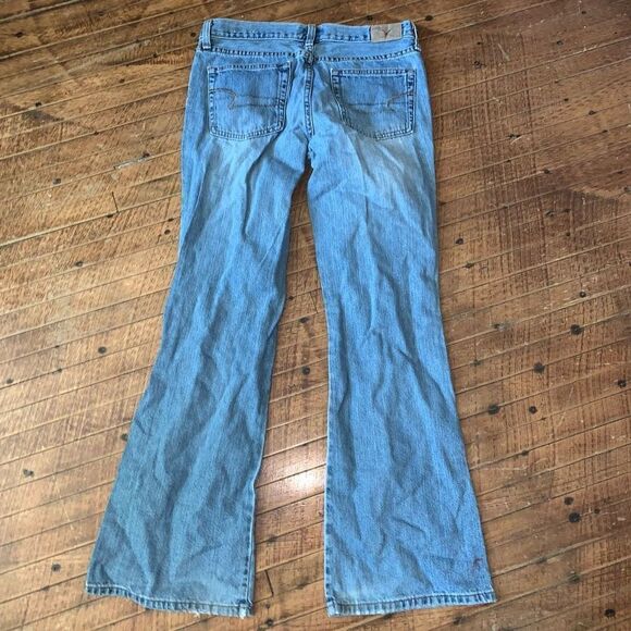 American Eagle distressed Hipster flare normcore size 5 jeans - Picture 4 of 4